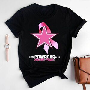 Dallas Cowboys Pink October T Shirt Real Cowboys Fan Breast Cancer Awareness Tee